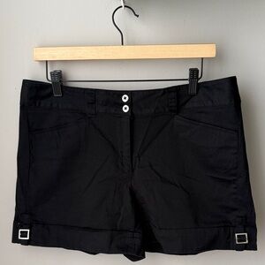 White House Black Market Black Cuffed Cotton Shorts